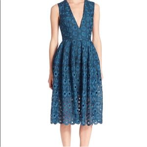 NWT Nicholas Spot Lace Ball Dress Teal 2 $595